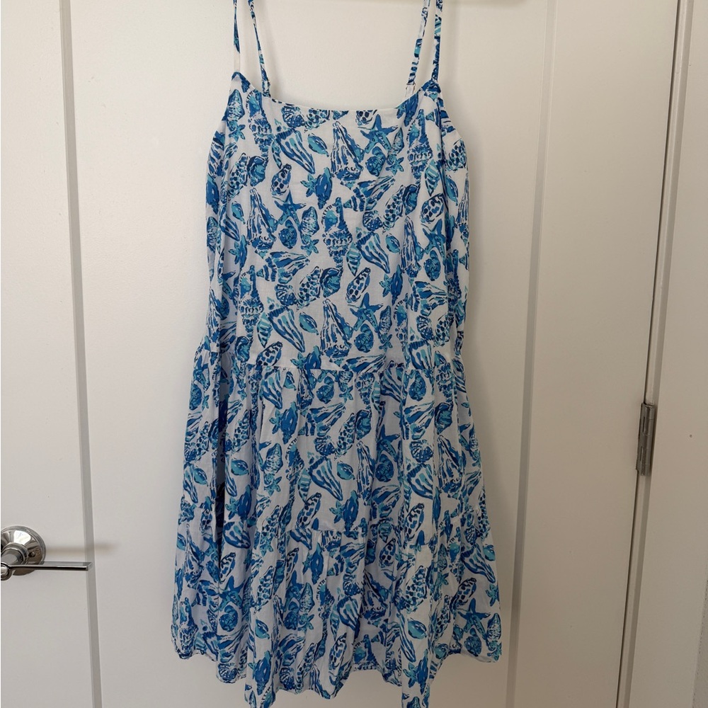 Lilly Pulitzer Blue & White Seashell Print Dress